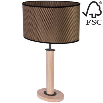 Pöytävalaisin MERCEDES 1xE27/40W/230V 60 cm ruskea/tammi – FSC sertifioitu