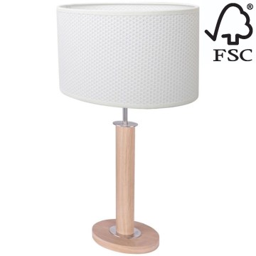 Pöytävalaisin MERCEDES 1xE27/40W/230V 60 cm valkoinen/tammi – FSC sertifioitu