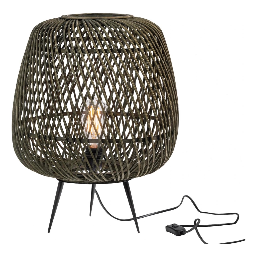 Pöytävalaisin MOZA 1xE27/60W/230V bambu vihreä