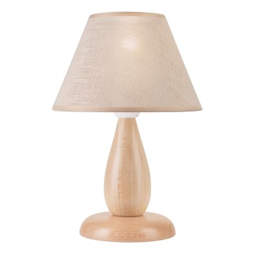 Pöytävalaisin PERA 1xE27/60W/230V beige/pyökki
