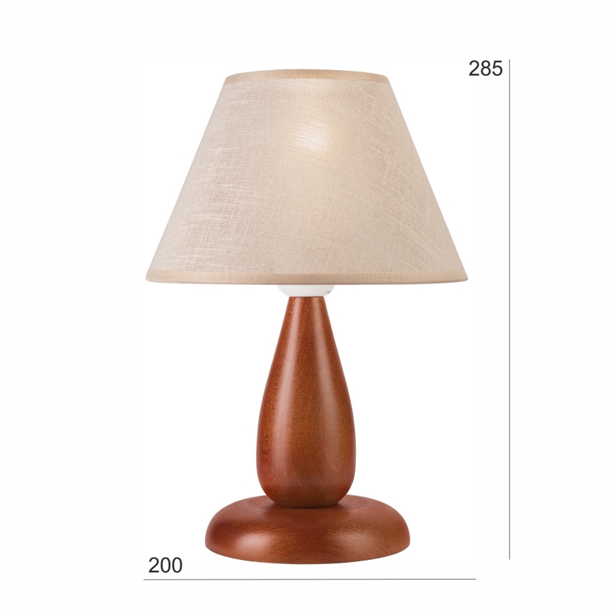 Pöytävalaisin PERA 1xE27/60W/230V ruskea/pyökki