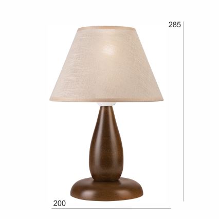 Pöytävalaisin PERA 1xE27/60W/230V tummanruskea/pyökki