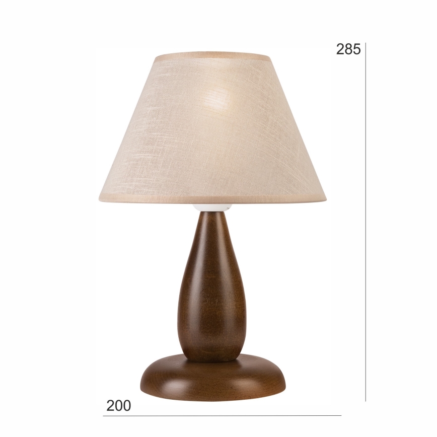 Pöytävalaisin PERA 1xE27/60W/230V tummanruskea/pyökki