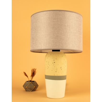 Pöytävalaisin RAMZES 1xE27/40W/230V beige/keltainen