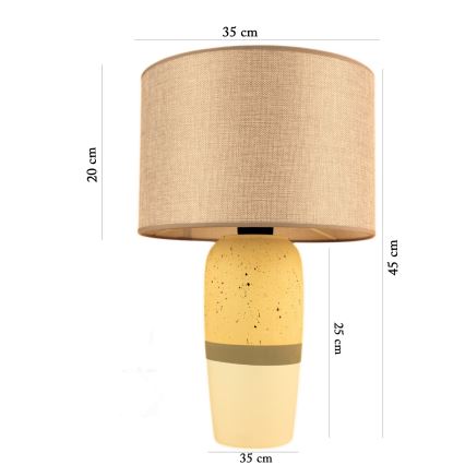 Pöytävalaisin RAMZES 1xE27/40W/230V beige/keltainen