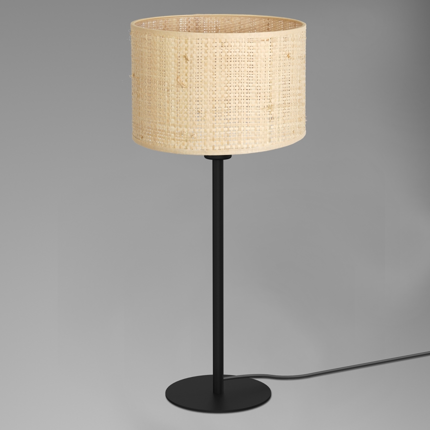 Pöytävalaisin RATTAN 1xE27/60W/230V d. 25 cm rottinki