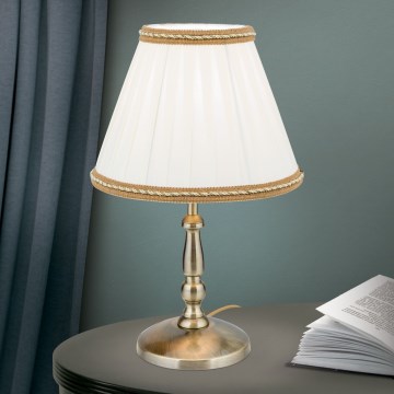 Pöytävalaisin TONIA 1xE27/60W/230V halkaisija 25 cm valkoinen/pronssi