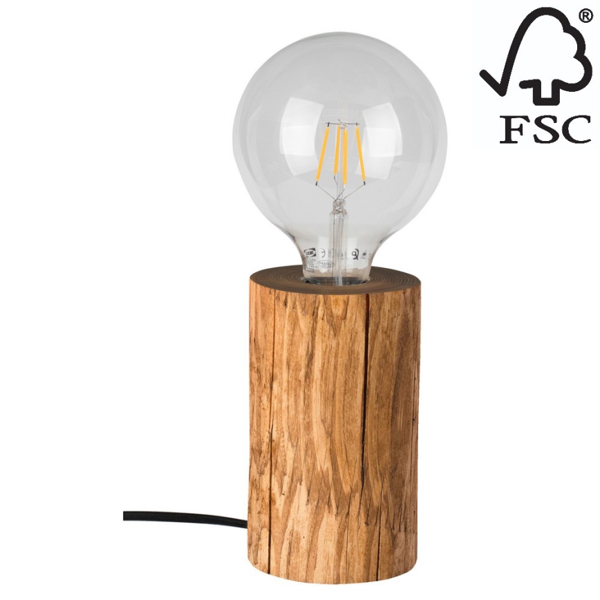 Pöytävalaisin TRABO 1xE27/25W/230V mänty - FSC-sertifioitu
