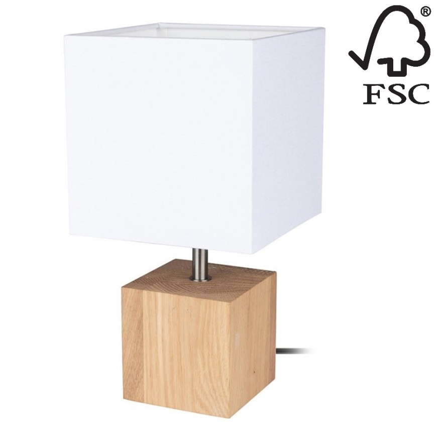 Pöytävalaisin TRONGO SQUARE 1xE27/25W/230V tammi - FSC-sertifioitu