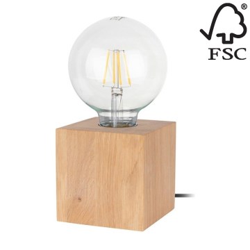 Pöytävalaisin TRONGO SQUARE 1xE27/25W/230V tammi - FSC sertifioitu