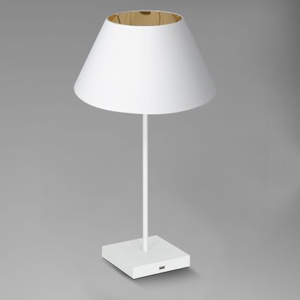 Pöytävalaisin USB-liittimellä 1xE27/60W/230V valkoinen
