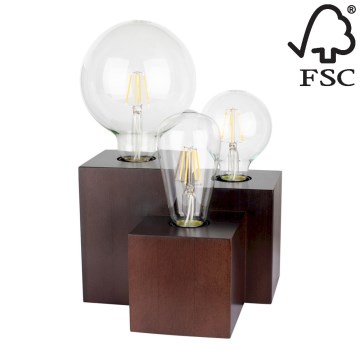 Pöytävalaisin VINCENT 3xE27/15W/230V pyökki - FSC-sertifioitu