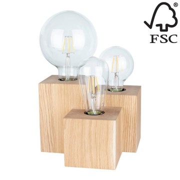 Pöytävalaisin VINCENT 3xE27/15W/230V tammi - FSC-sertifioitu