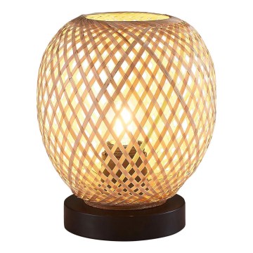 Pöytävalaisin ZANZIBAR 1xE27/20W/230V halkaisija 18 cm bambu