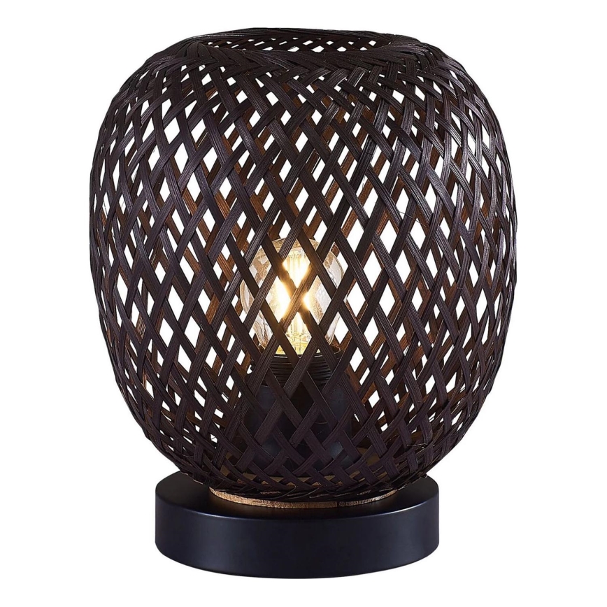Pöytävalaisin ZANZIBAR 1xE27/20W/230V halkaisija 18 cm bambu