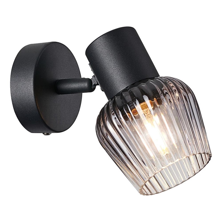 Prezent 14100 - Seinäkohdevalo OASIS 1xE27/60W/230V musta/savuinen