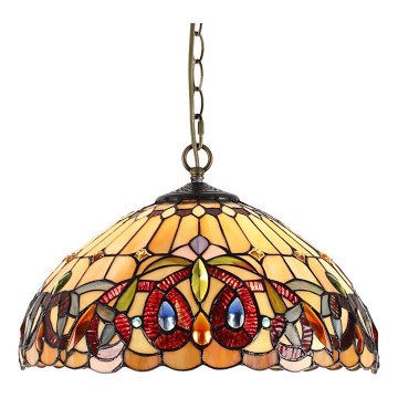 Prezent 1704 - Kattokruunu ketjussa TIFFANY 2xE27/60W/230V