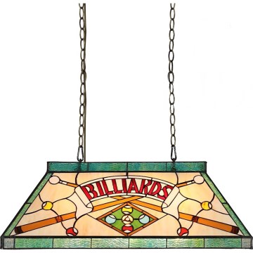 Prezent 1715 - Riippuvalaisin ketjulla TIFFANY BILLIARD 3xE27/60W/230V