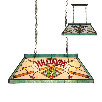Prezent 1715 - Riippuvalaisin ketjulla TIFFANY BILLIARD 3xE27/60W/230V