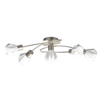 Prezent 27512 - Kiinteä kattokruunu METIS 5xE14/40W/230V mattakromi