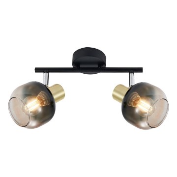 Prezent 27514 - Kohdevalo PEGAS 2xE14/40W/230V musta/savuinen