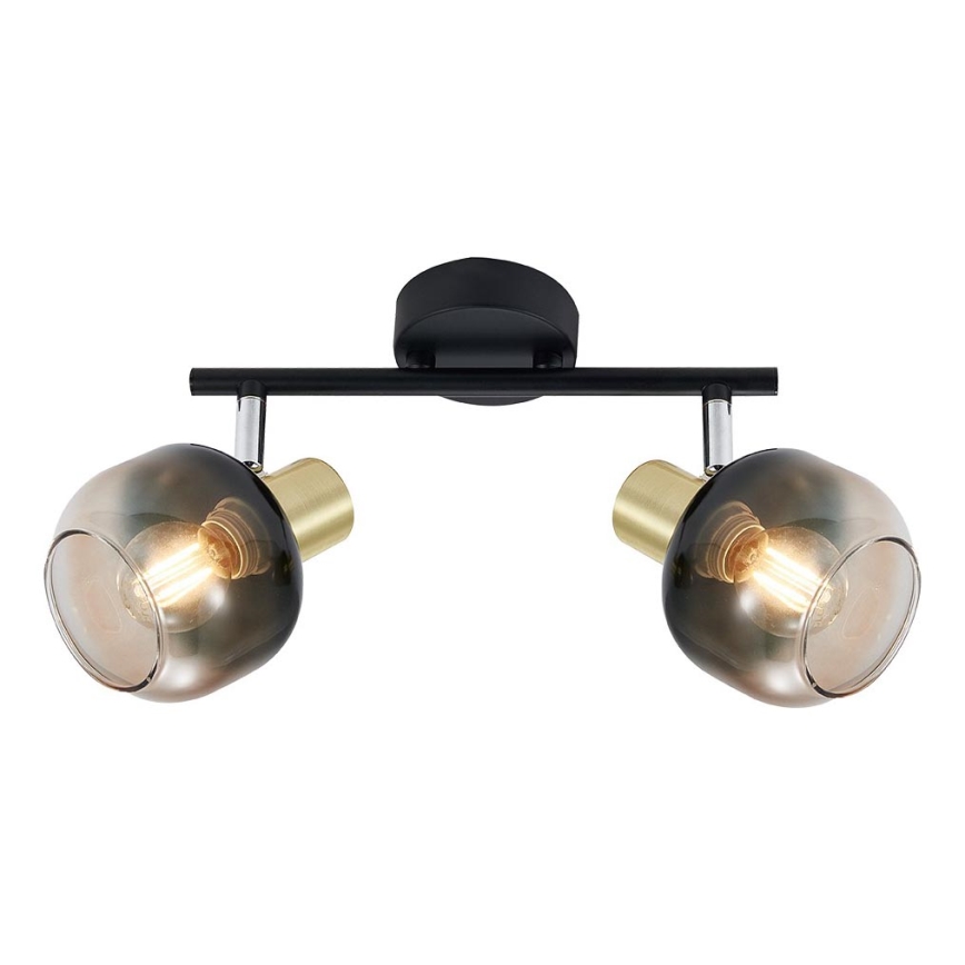 Prezent 27514 - Kohdevalo PEGAS 2xE14/40W/230V musta/savuinen