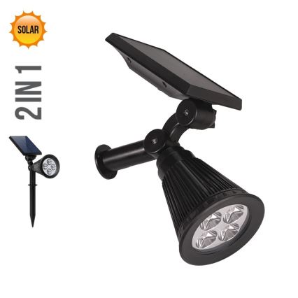 Prezent 65286 - LED-aurinkovalaistus 2in1 LION LED/2W/3,7V IP44 2220 mAh