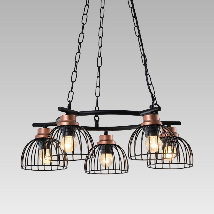 Prezent 75466 - Kattokruunu ketjussa BASKET 5xE27/60W/230V