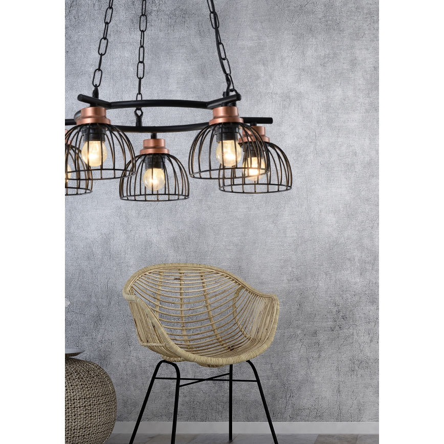 Prezent 75466 - Kattokruunu ketjussa BASKET 5xE27/60W/230V