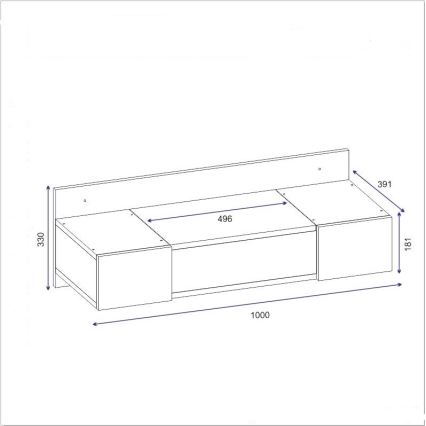 Pukeutumispöytä ZAKKUM 33x100 cm antrasiitti