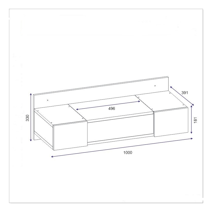 Pukeutumispöytä ZAKKUM 33x100 cm antrasiitti