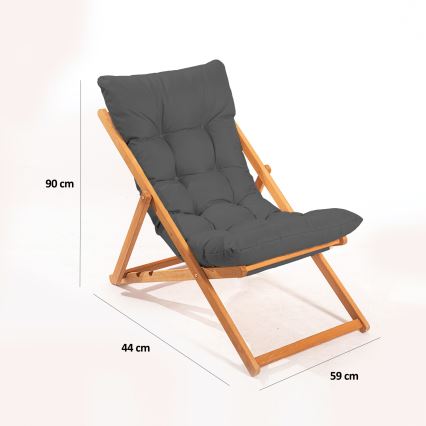 Puutarha lepotuoli harmaa/pyökki