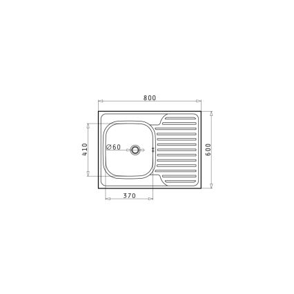 Pyramis 101041501 - Keittiöallas CORE 80 x 60 cm, satiinipintainen