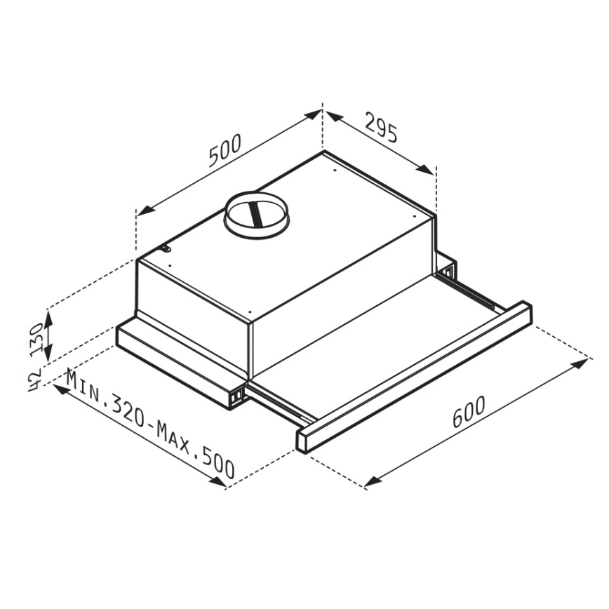 Pyramis 65040001 - Liesituuletin SLIDING NT 60 cm valkoinen