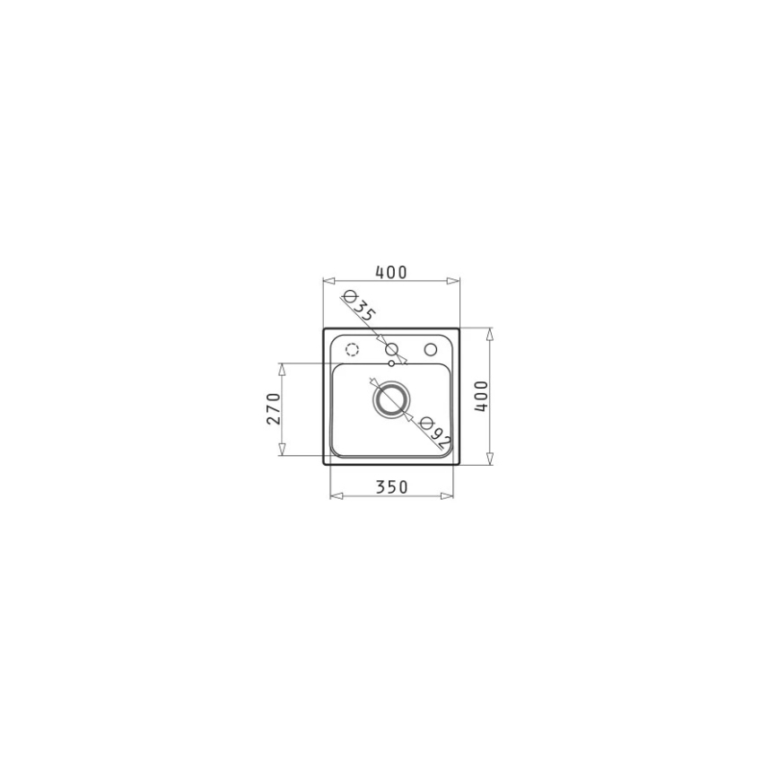 Pyramis 70168201 - Keittiöallas CAMEA MINI 40x40 cm graniitti/musta