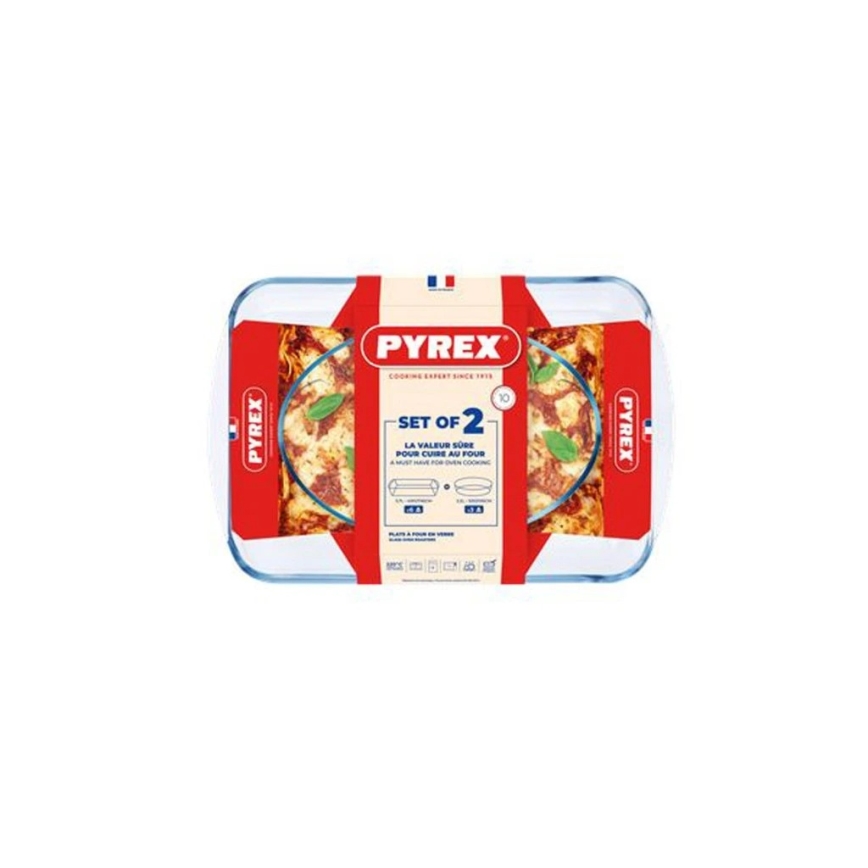 PYREX-paistovuokkasetti, 2 kpl (3,7 l ja 2,2 l)