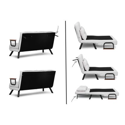 QIRA kaksipaikkainen vuodesohva, valkoinen