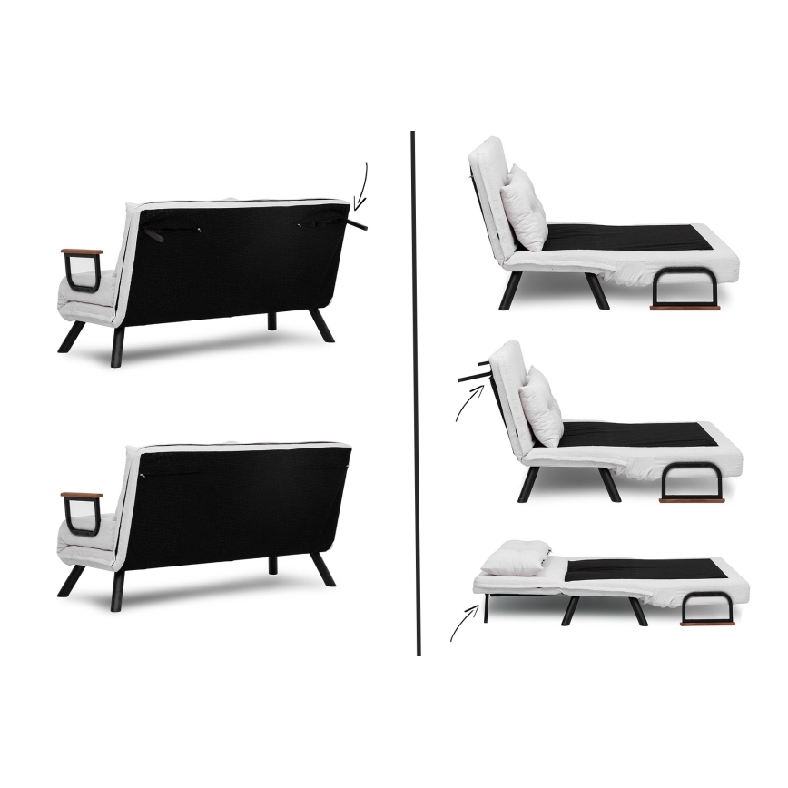 QIRA kaksipaikkainen vuodesohva, valkoinen