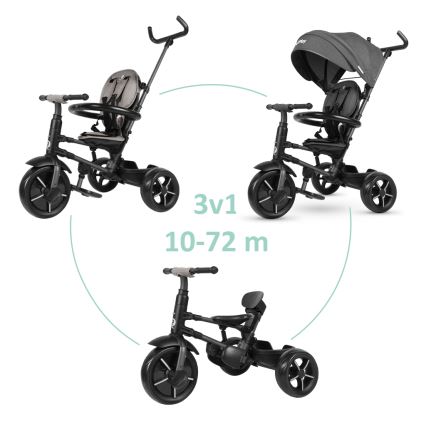 QPlay - Lasten kolmipyörä 3in1 RITO STAR tumma