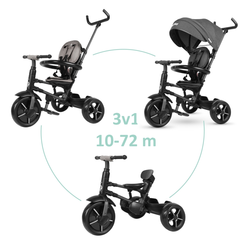 QPlay - Lasten kolmipyörä 3in1 RITO STAR tumma