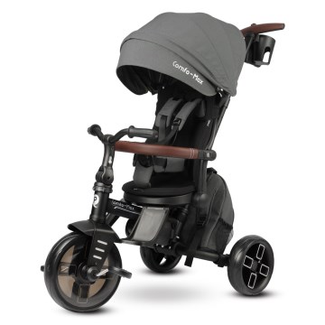 QPlay - Lasten kolmipyörä 8-in-1 COMFO MAX harmaa