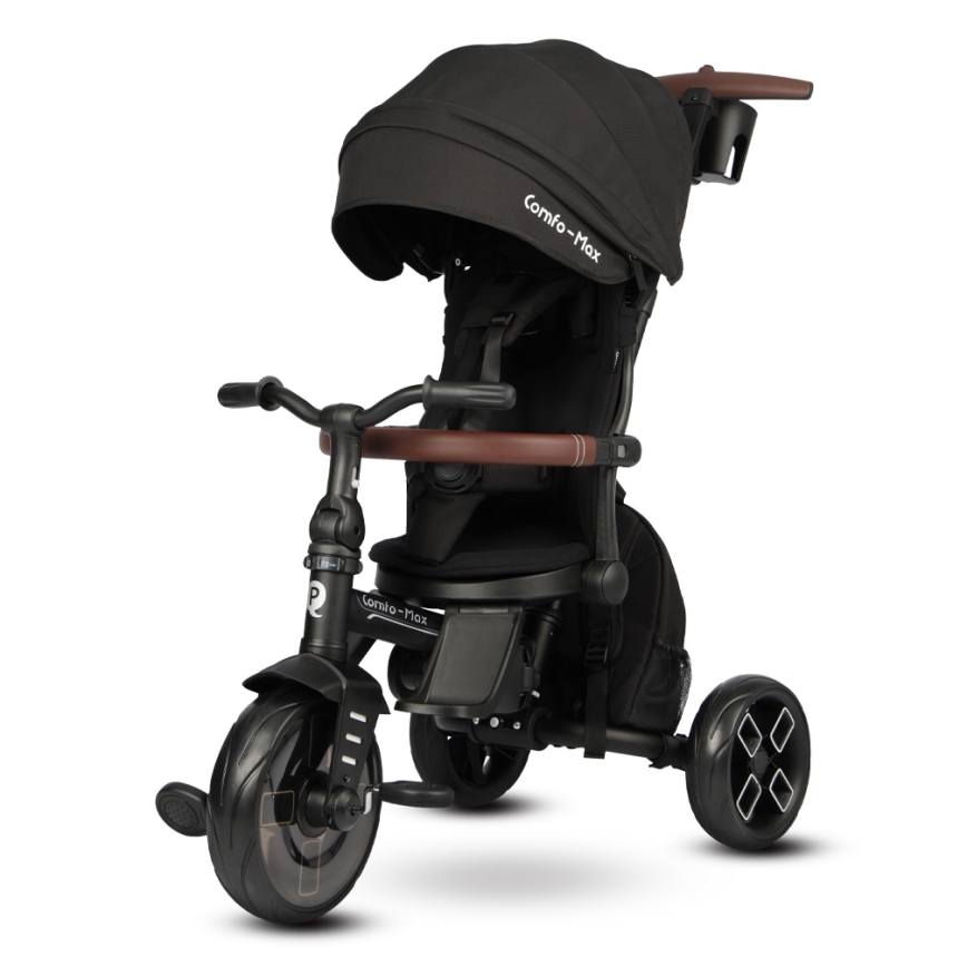 QPlay - Lasten kolmipyörä 8-in-1 COMFO MAX musta