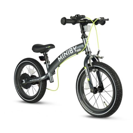 QPlay - Lasten polkupyörä 14 MINIBY 3-in-1 harmaa