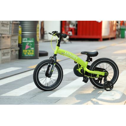 QPlay - Lasten pyörä 14" MINIBY 3in1 vihreä