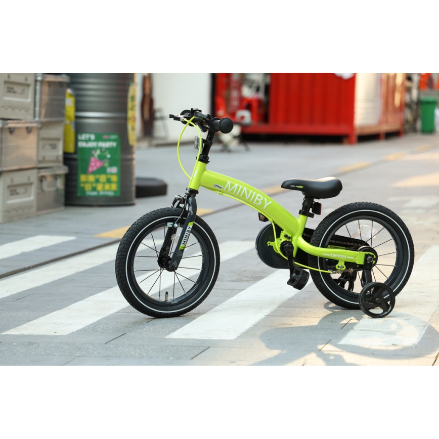 QPlay - Lasten pyörä 14" MINIBY 3in1 vihreä