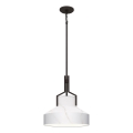 Quoizel - BRECKEN kattokruunu sauvalla 2xE27/60W/230V musta/marmorikuvio