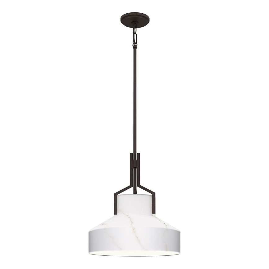 Quoizel - BRECKEN kattokruunu sauvalla 2xE27/60W/230V musta/marmorikuvio