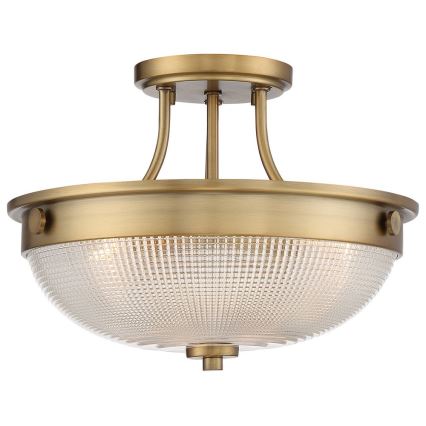 Quoizel - Kiinteä kattokruunu MANTLE 2xE27/60W/230V messinki