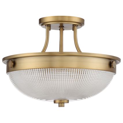 Quoizel - Kiinteä kattokruunu MANTLE 2xE27/60W/230V messinki