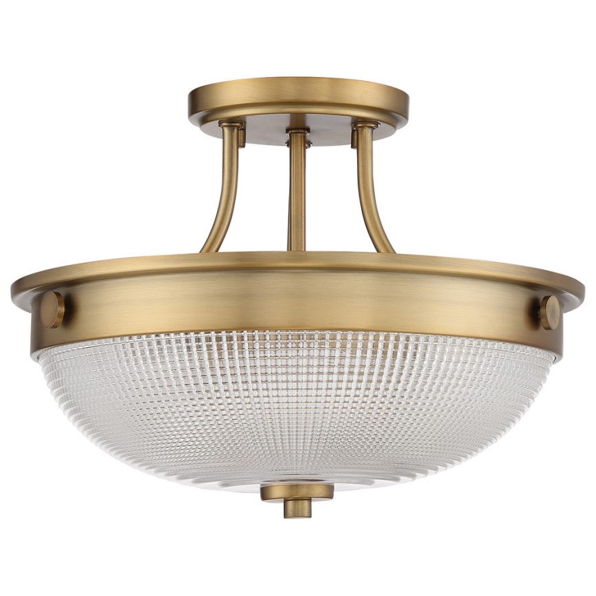 Quoizel - Kiinteä kattokruunu MANTLE 2xE27/60W/230V messinki